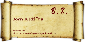 Born Klára névjegykártya