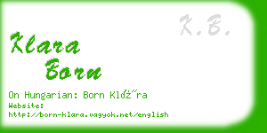 klara born business card